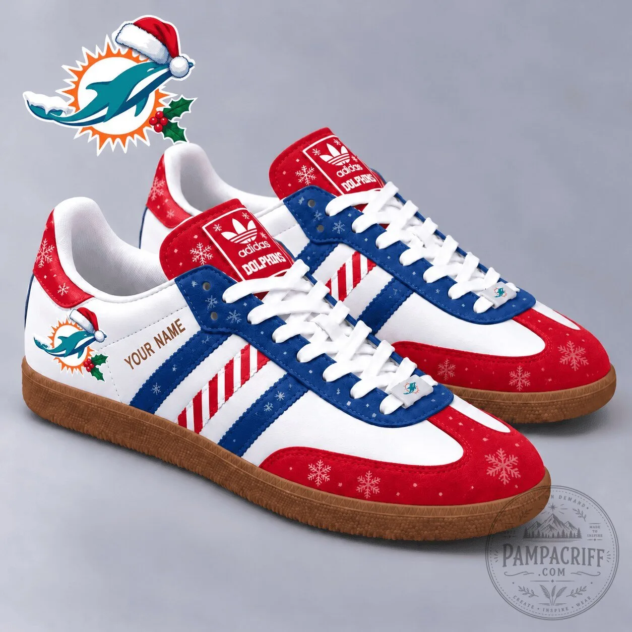 Miami Dolphins Christmas Holiday Snowflakes Samba Shoes 1 Miami Dolphins Christmas Holiday Snowflakes Samba Shoes