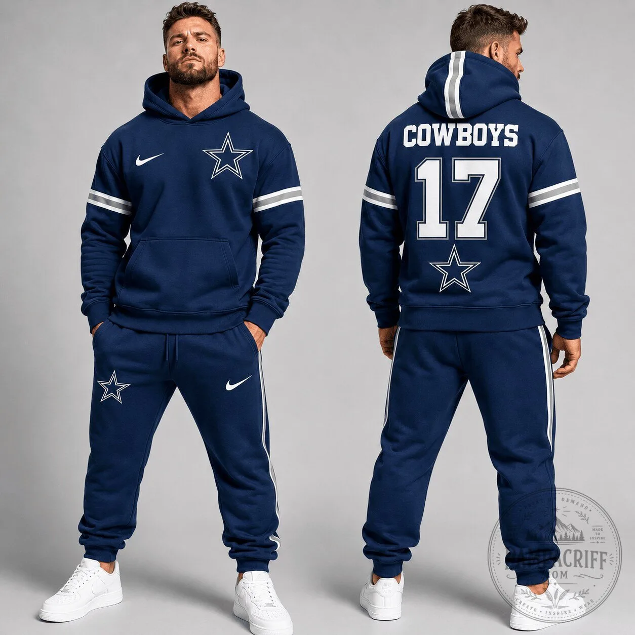 Dallas Cowboys Nike Style Personalized Name and Number Hoodie