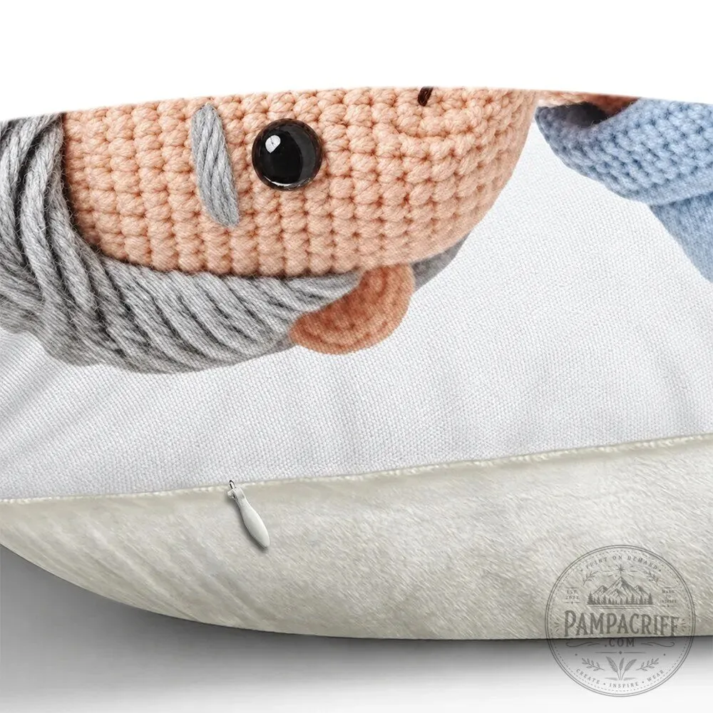 Personalized Family Portrait Crochet Doll Effect Custom Shaped Throw Pillow 18 Personalized Family Portrait Crochet Doll Effect Custom Shaped Throw Pillow