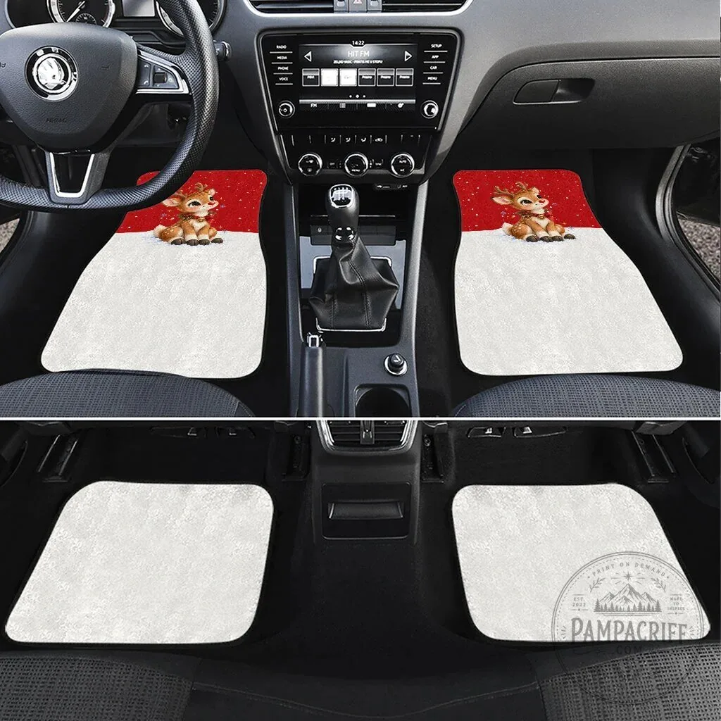 Cute Reindeer Boop Christmas Car Mats The Red Nose Festive Vintage Winter Snow 8 Cute Reindeer Boop Christmas Car Mats The Red Nose Festive Vintage Winter Snow