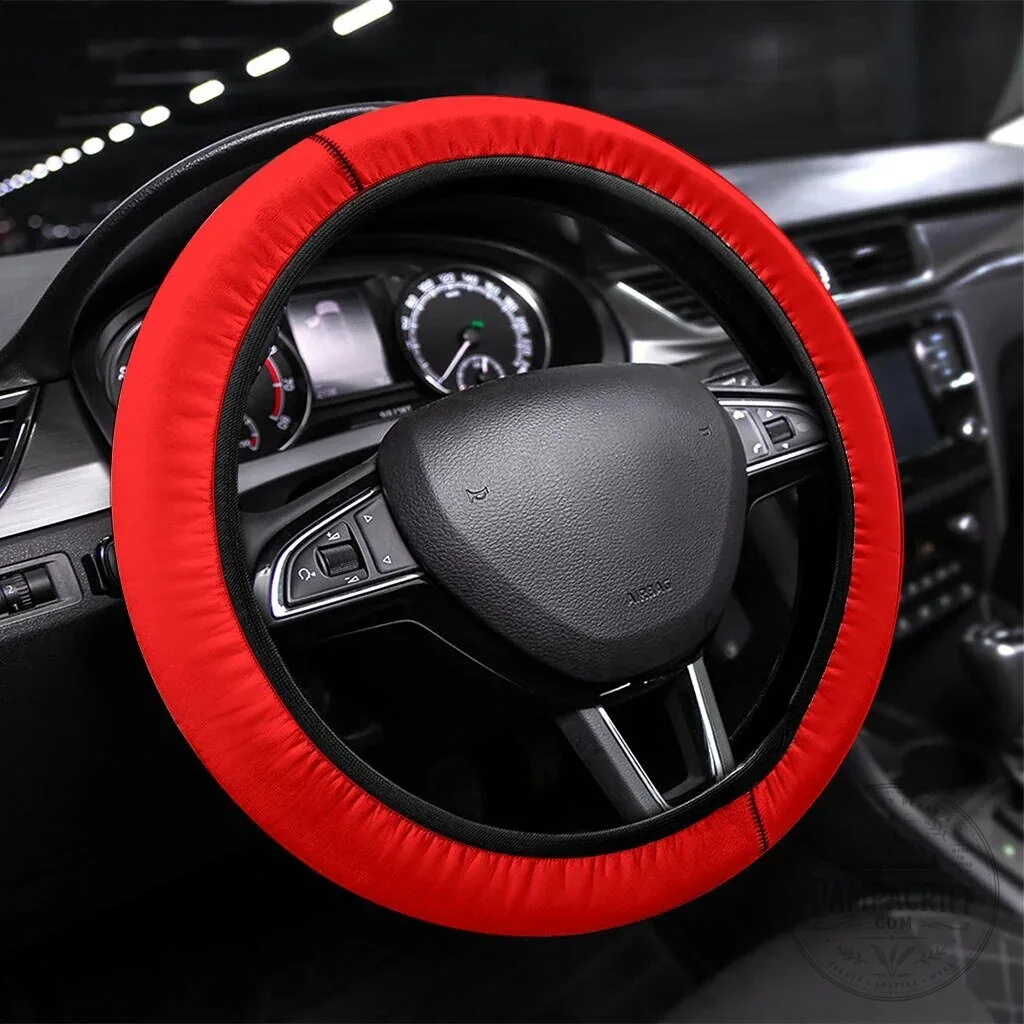 Red Solid Color Car Steering Wheel Cover 2 Red Solid Color Car Steering Wheel Cover