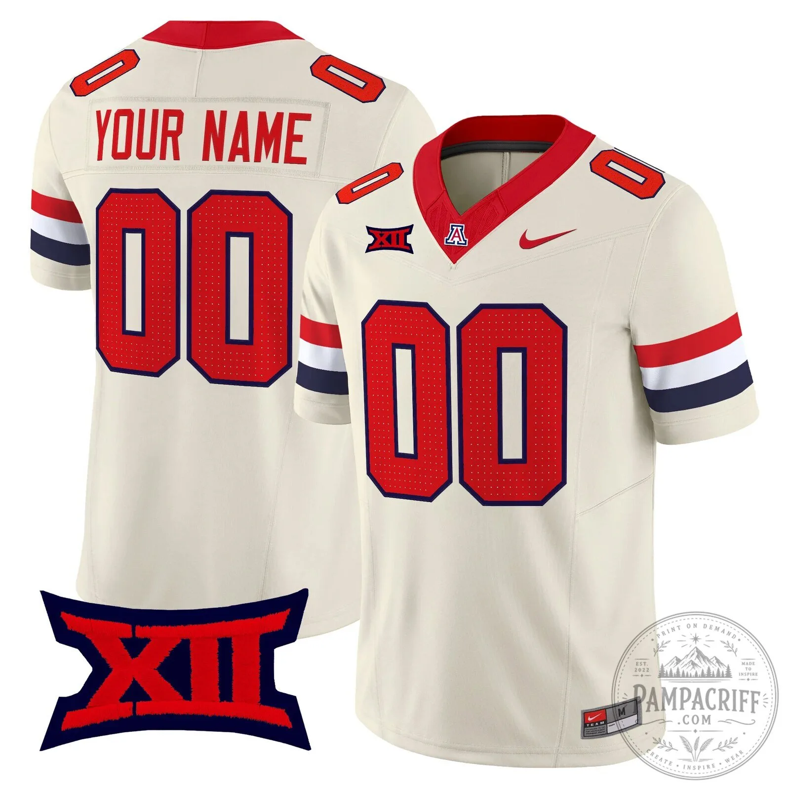 Arizona Wildcats College Football Personalized Custom Stitched Replica Jersey