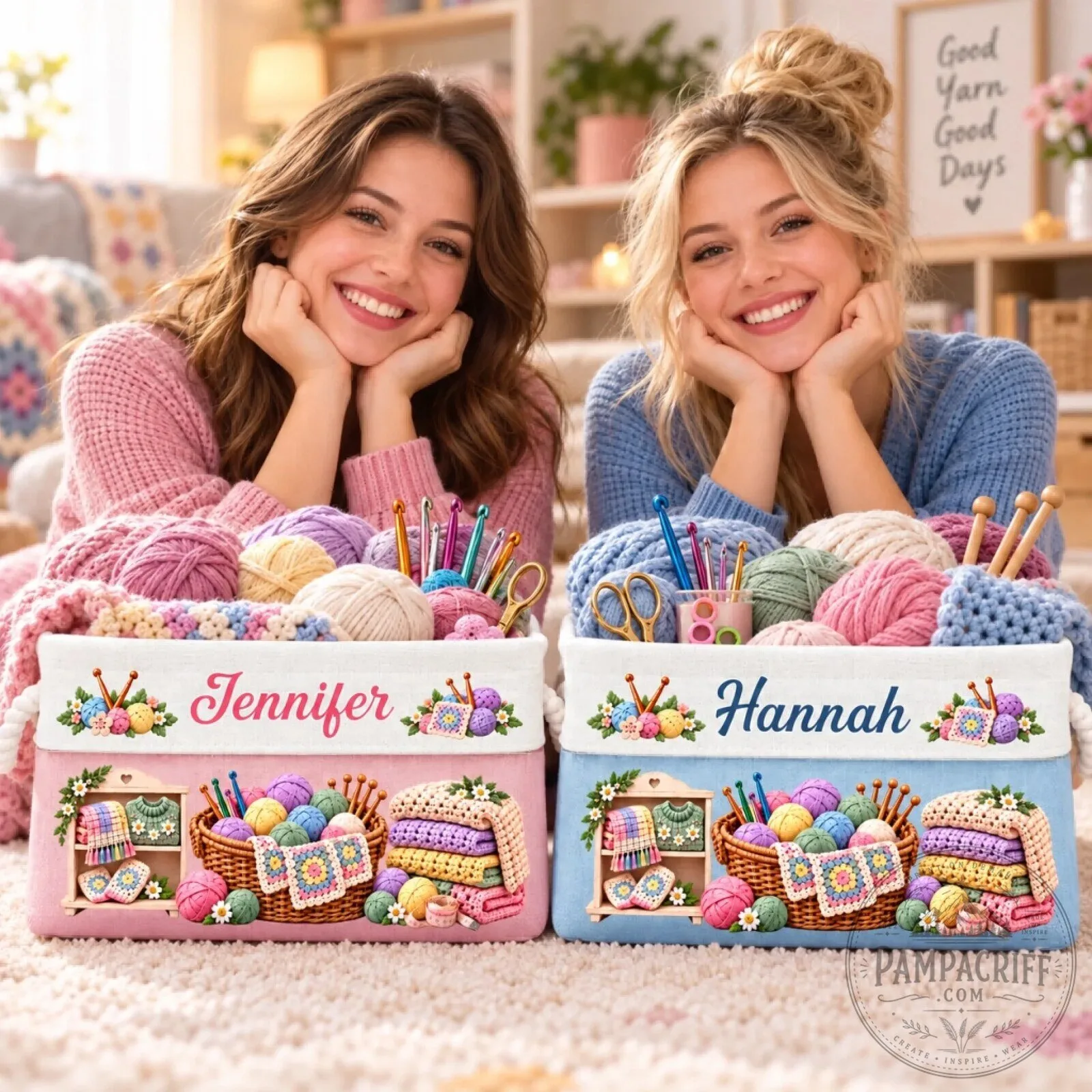 Personalized Crochet Yarn Storage Basket with Custom Name for Knitting Supplies 13 Personalized Crochet Yarn Storage Basket with Custom Name for Knitting Supplies