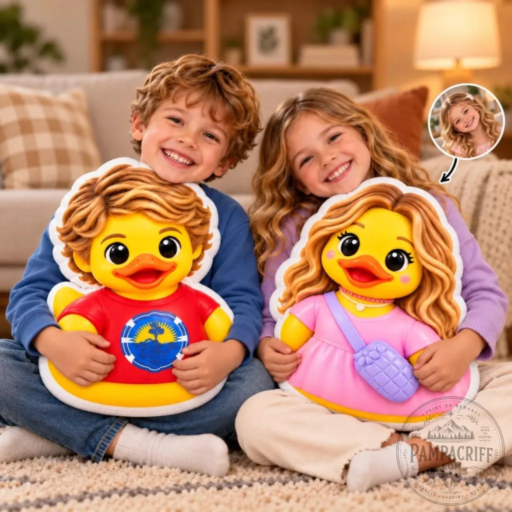 Personalized Rubber Duck Character Custom Photo Face Pillow for Kids Personalized Rubber Duck Character Custom Photo Face Pillow for Kids