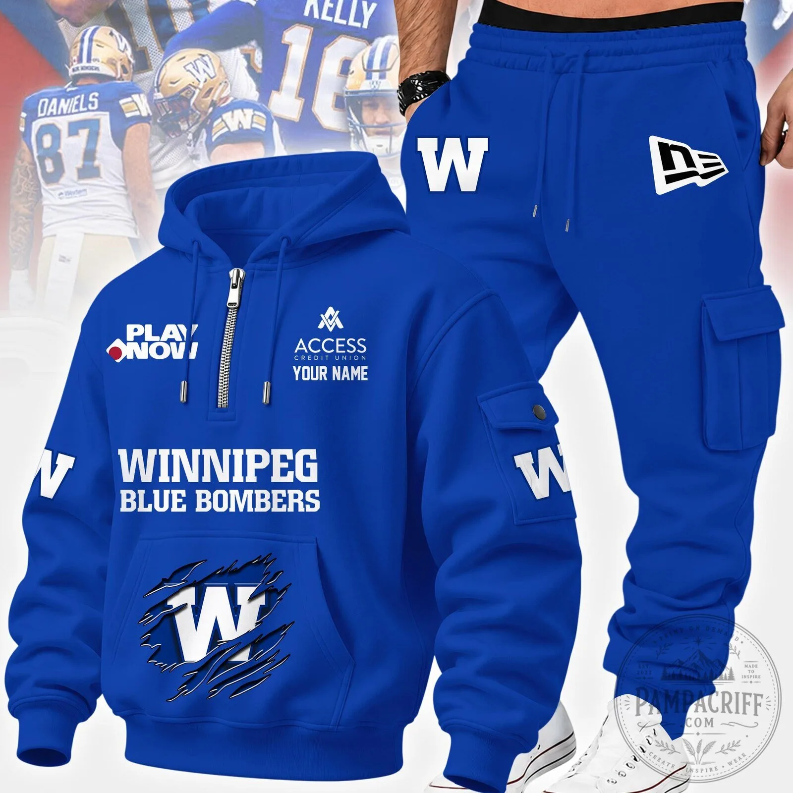 Winnipeg Blue Bombers Football Team Logo Royal Blue Hoodie 2 Winnipeg Blue Bombers Football Team Logo Royal Blue Hoodie