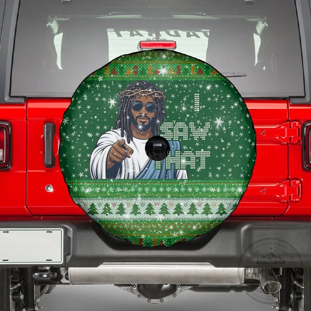 Funny Black Jesus I Saw That Christmas Ugly Sweater Spare Tire Cover 7 Funny Black Jesus I Saw That Christmas Ugly Sweater Spare Tire Cover