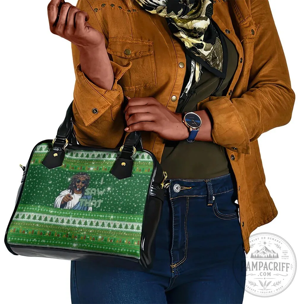 Funny Black Jesus I Saw That Christmas Ugly Sweater Pattern Shoulder Handbag 9 Funny Black Jesus I Saw That Christmas Ugly Sweater Pattern Shoulder Handbag