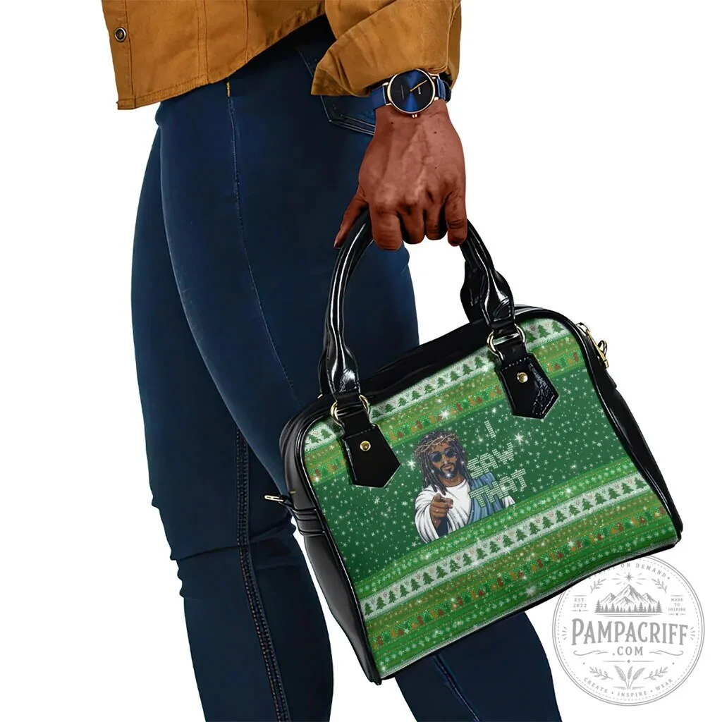 Funny Black Jesus I Saw That Christmas Ugly Sweater Pattern Shoulder Handbag 10 Funny Black Jesus I Saw That Christmas Ugly Sweater Pattern Shoulder Handbag