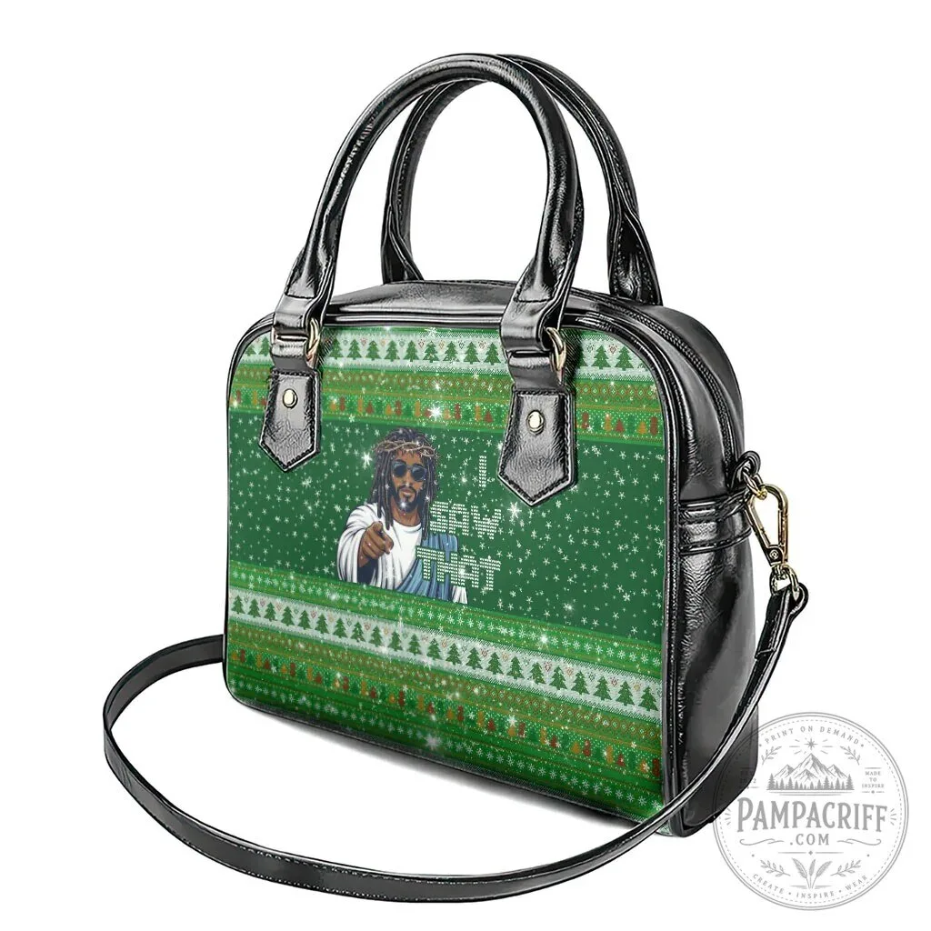Funny Black Jesus I Saw That Christmas Ugly Sweater Pattern Shoulder Handbag 11 Funny Black Jesus I Saw That Christmas Ugly Sweater Pattern Shoulder Handbag