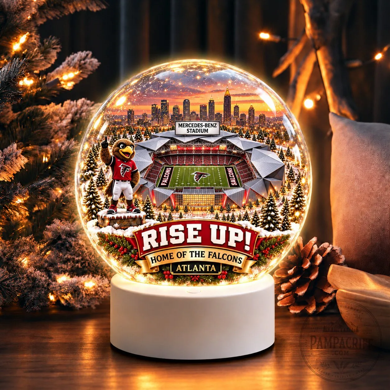 Atlanta Falcons Mercedes-Benz Stadium Christmas Snow Globe Night Light 3 Atlanta Falcons Mercedes-Benz Stadium Christmas Snow Globe Night Light