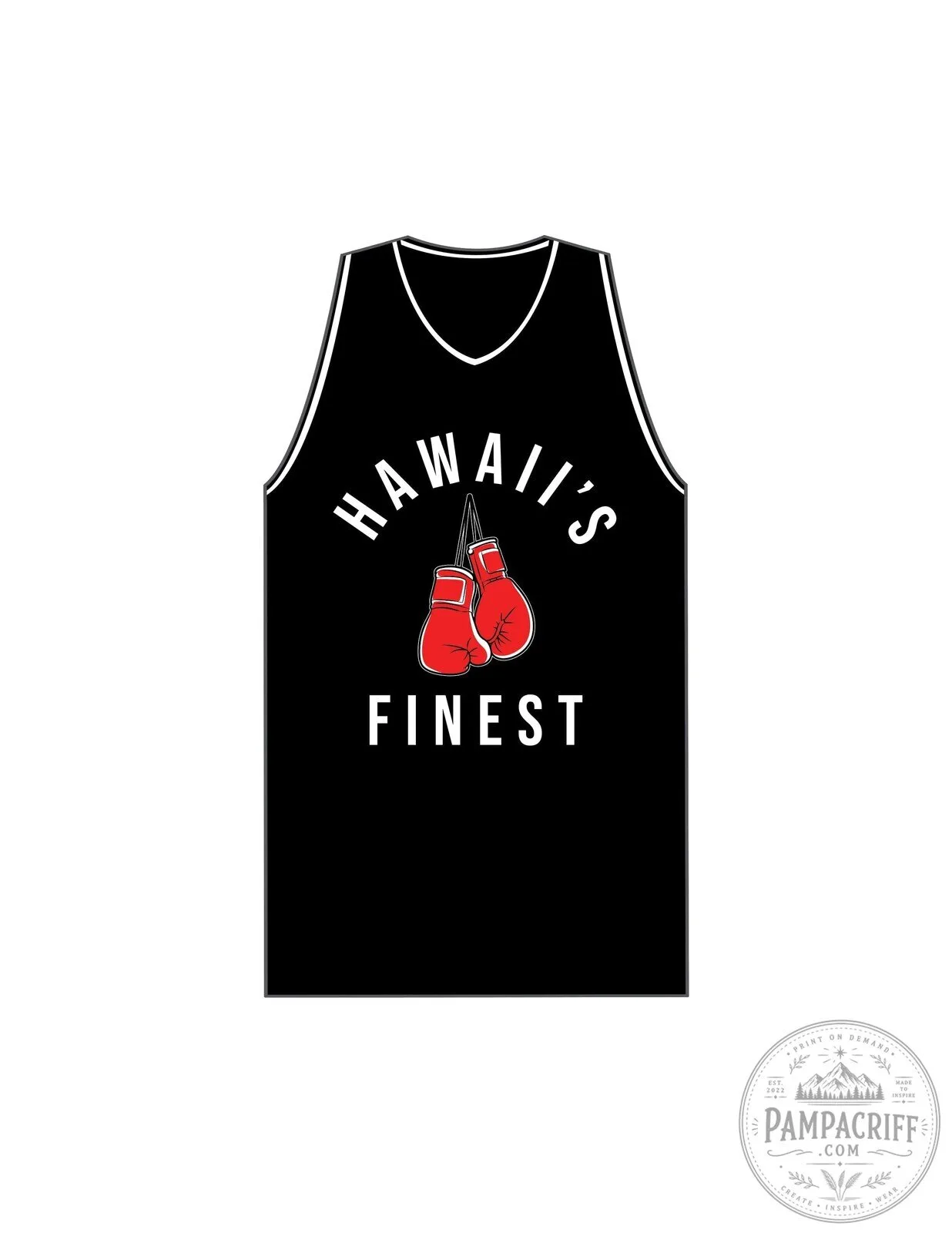 Hawaii's Finest Boxing Gloves Black Tank Top for Men and Women
