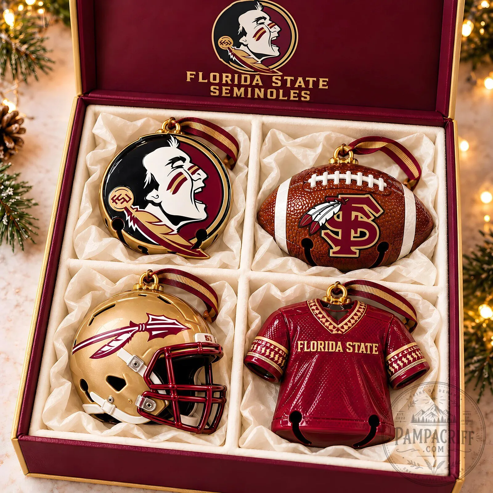 Florida State Seminoles Christmas Bell Ornaments Set of Four 1 Florida State Seminoles Christmas Bell Ornaments Set of Four