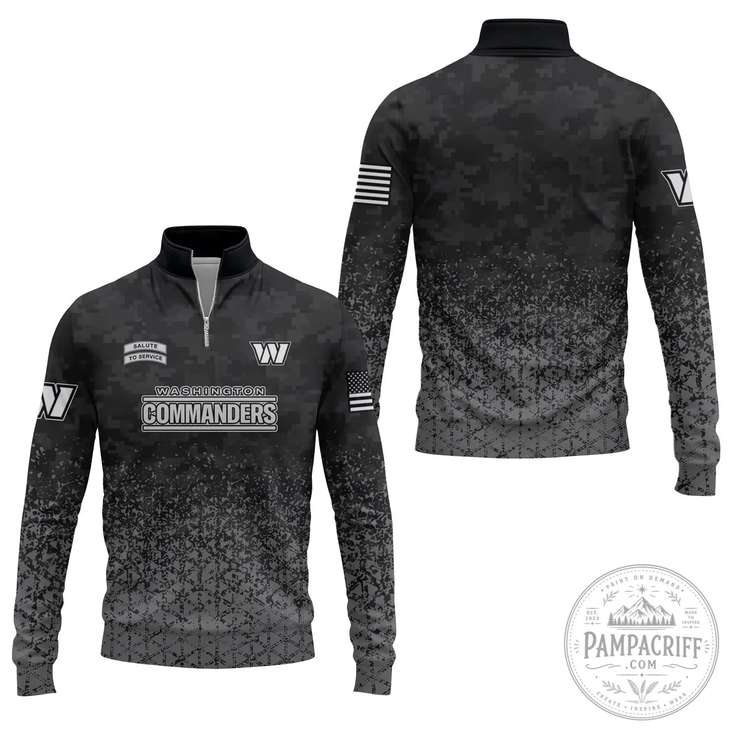 Quarter-Zip Long Sleeve Shirt for Washington Commanders Salute to Service