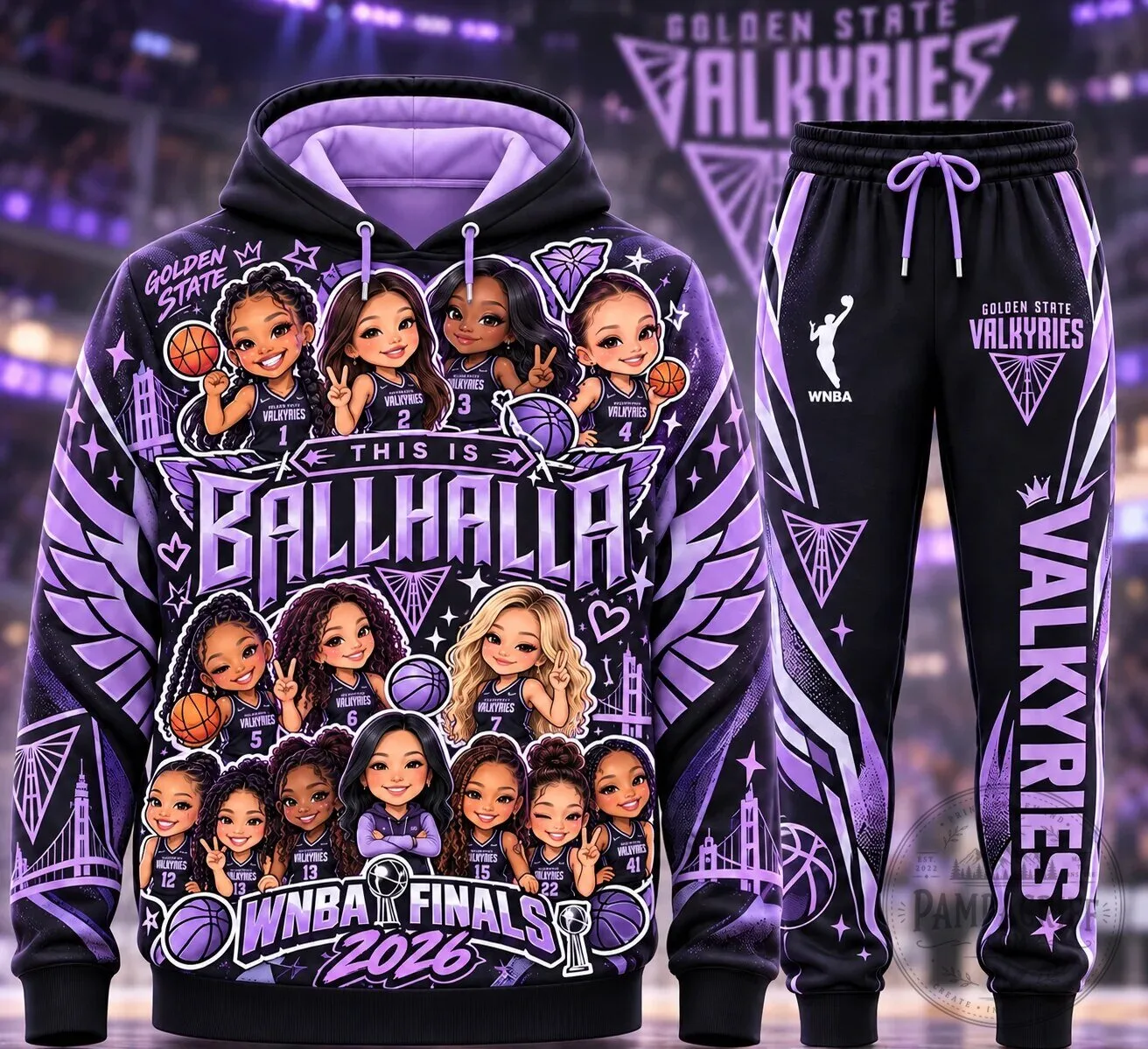 Golden State Valkyries WNBA Finals 2026 Chibi Fan Hoodie and Sweatpants Set 7 Golden State Valkyries WNBA Finals 2026 Chibi Fan Hoodie and Sweatpants Set
