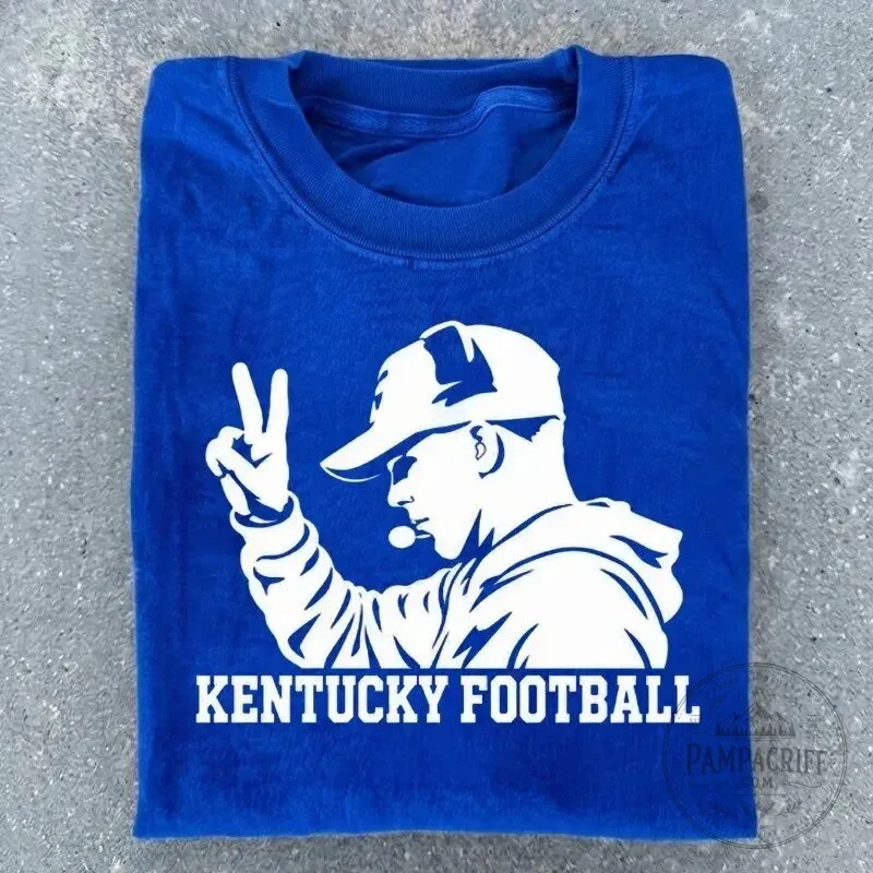 Kentucky Football Coach Mark Stoops Peace Sign Blue Graphic T-Shirt 1 Kentucky Football Coach Mark Stoops Peace Sign Blue Graphic T-Shirt