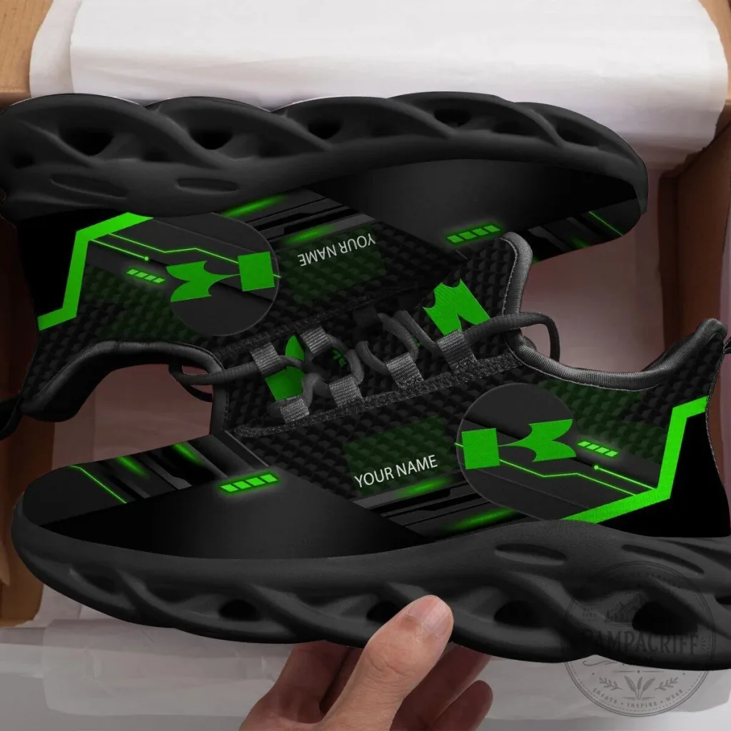 Personalized Black and Green Circuit Board Pattern Running Shoes Personalized Black and Green Circuit Board Pattern Running Shoes