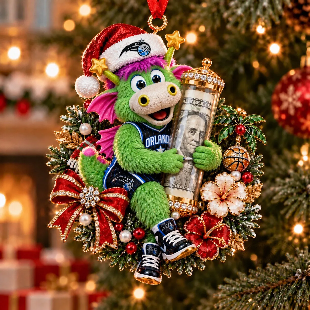 Orlando Magic Stuff the Magic Dragon Christmas Tree Ornament