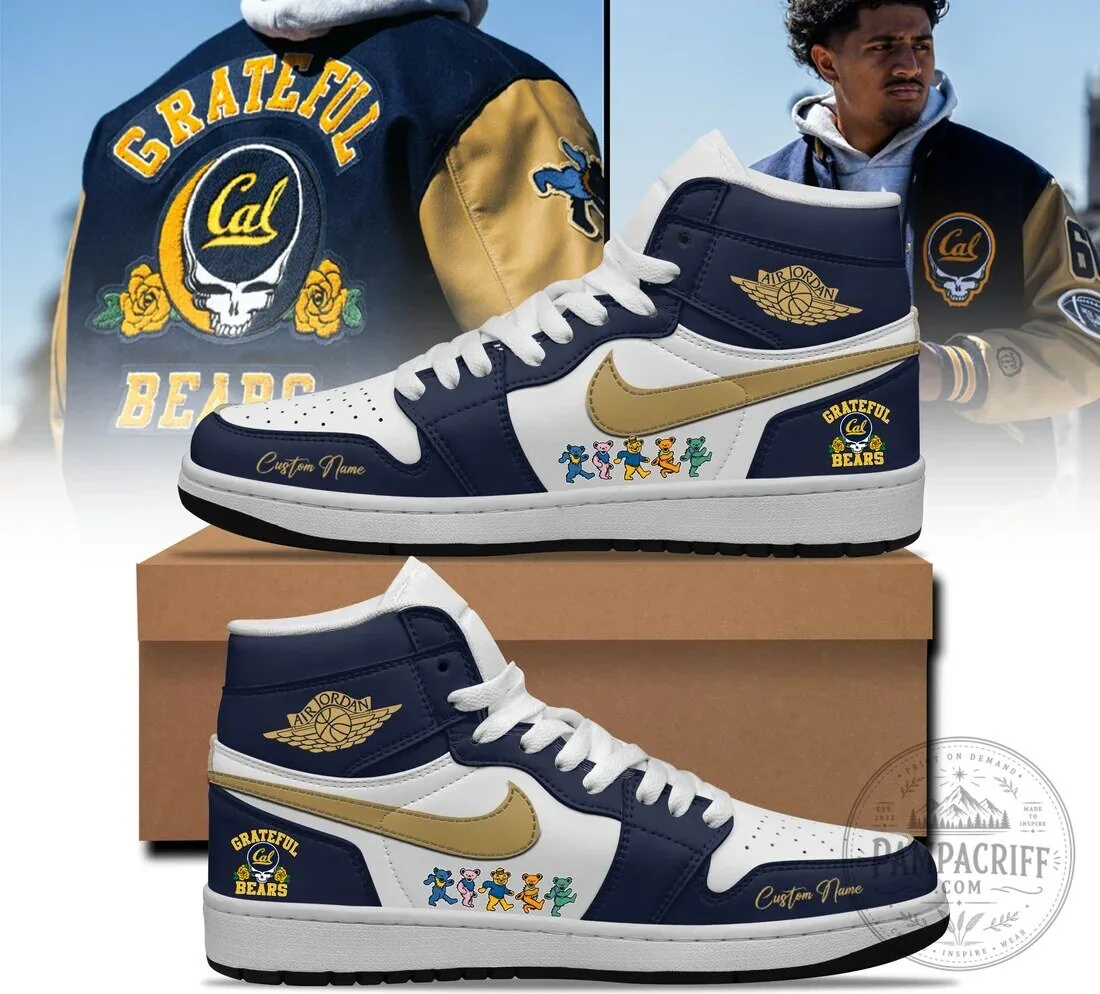 Grateful Dead California Golden Bears Custom Name High-Top Shoes