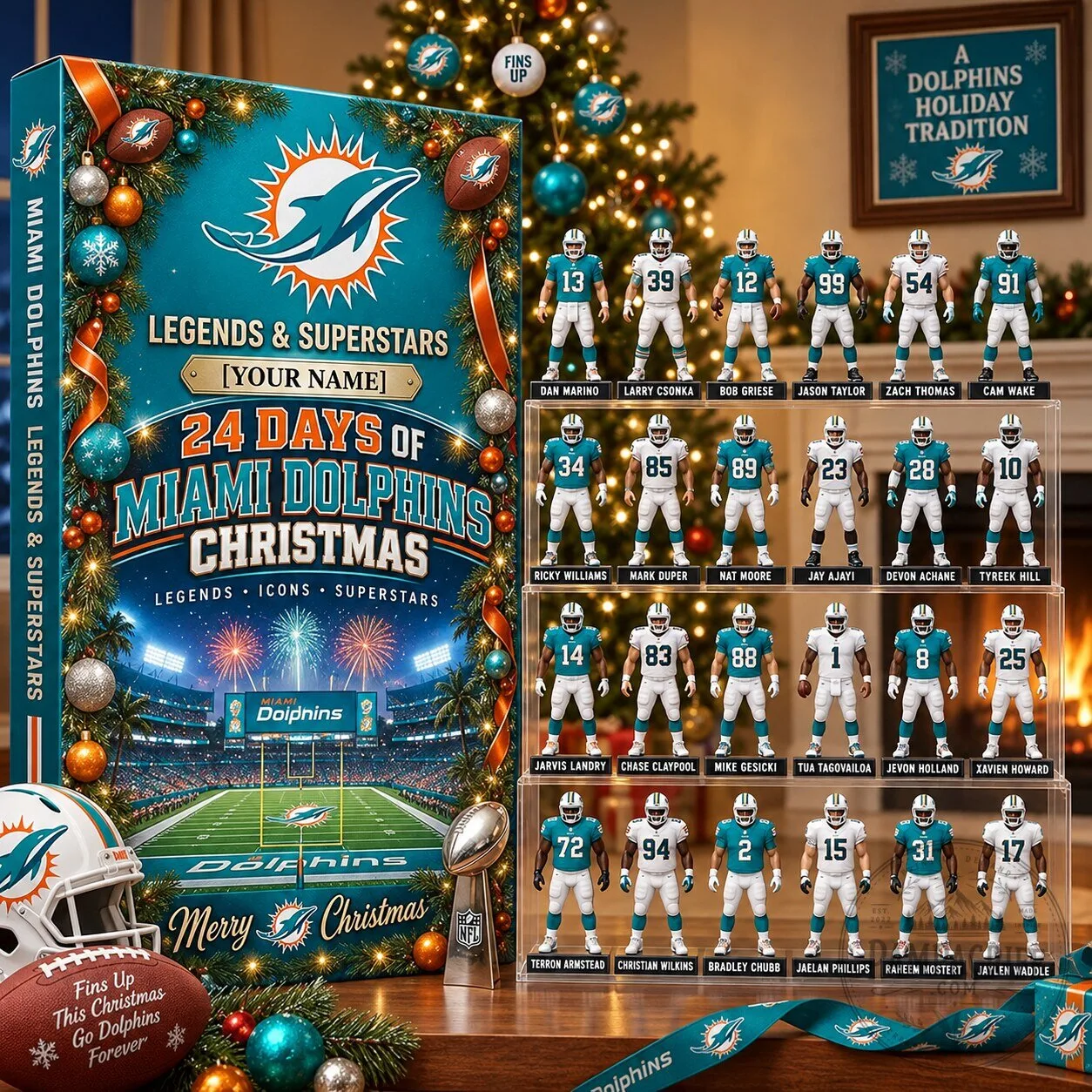 Miami Dolphins NFL Legends and Superstars 24-Day Christmas Advent Calendar