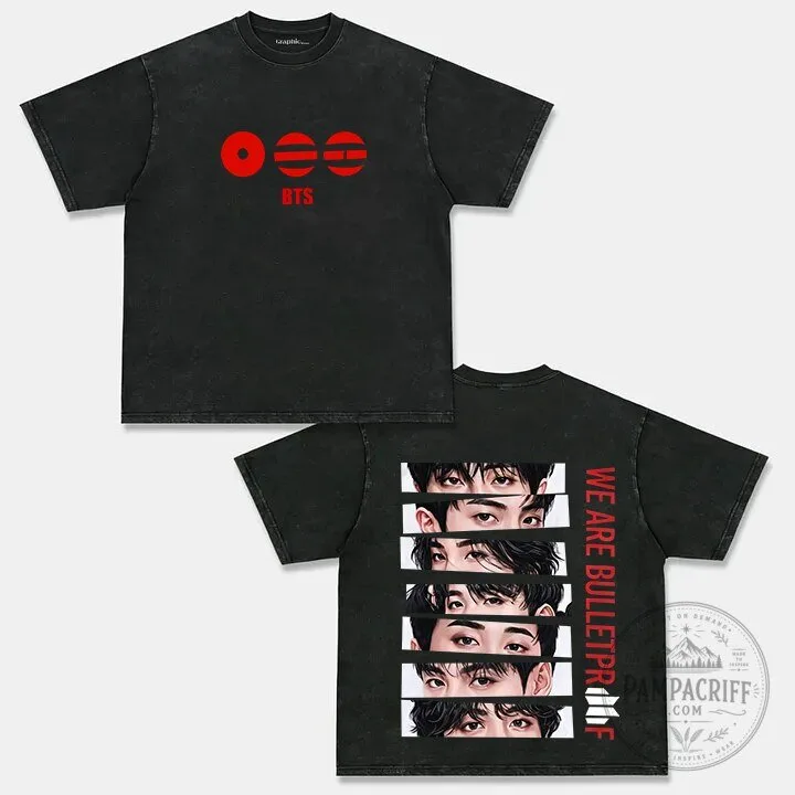 BTS We Are Bulletproof K-Pop Band Concert Tour Graphic T-Shirt