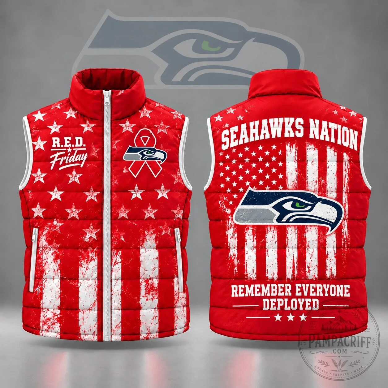 Stars and Stripes Vest for R.E.D. Friday: Seattle Seahawks Remember Everyone Deployed