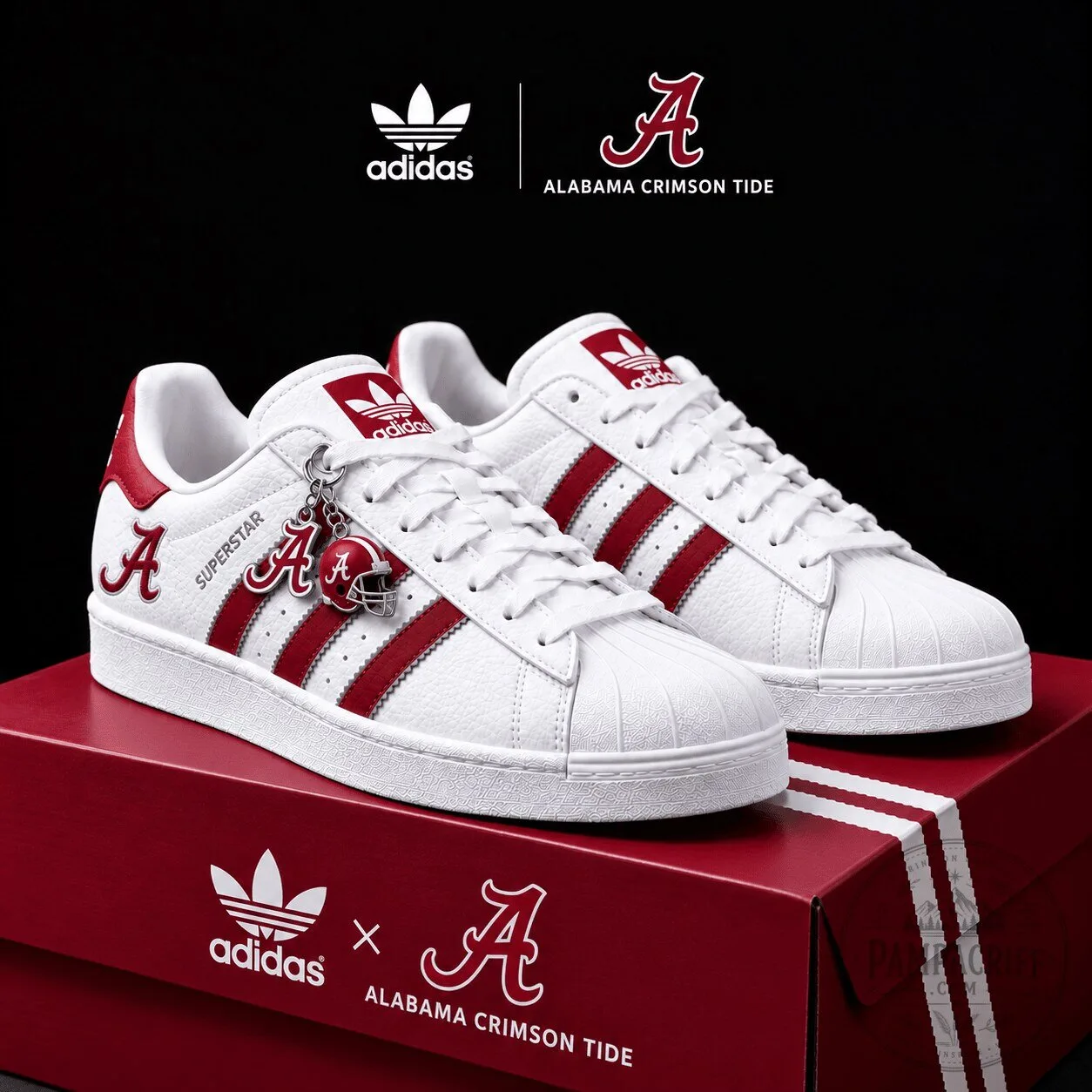 Alabama Crimson Tide Adidas Superstar Low-Top Sneakers 3 Alabama Crimson Tide Adidas Superstar Low-Top Sneakers
