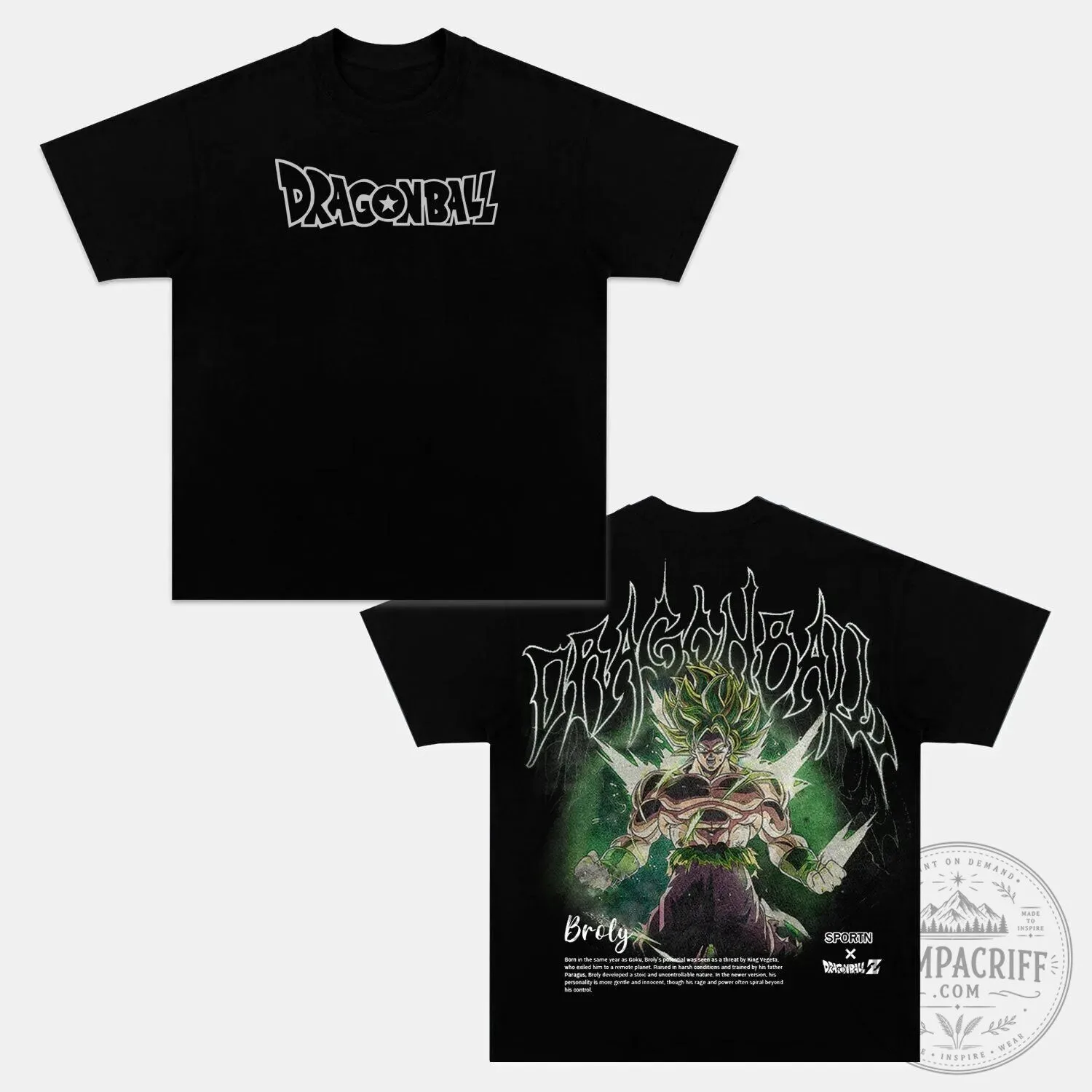 Dragon Ball Z Broly Legendary Super Saiyan Anime Black T-Shirt