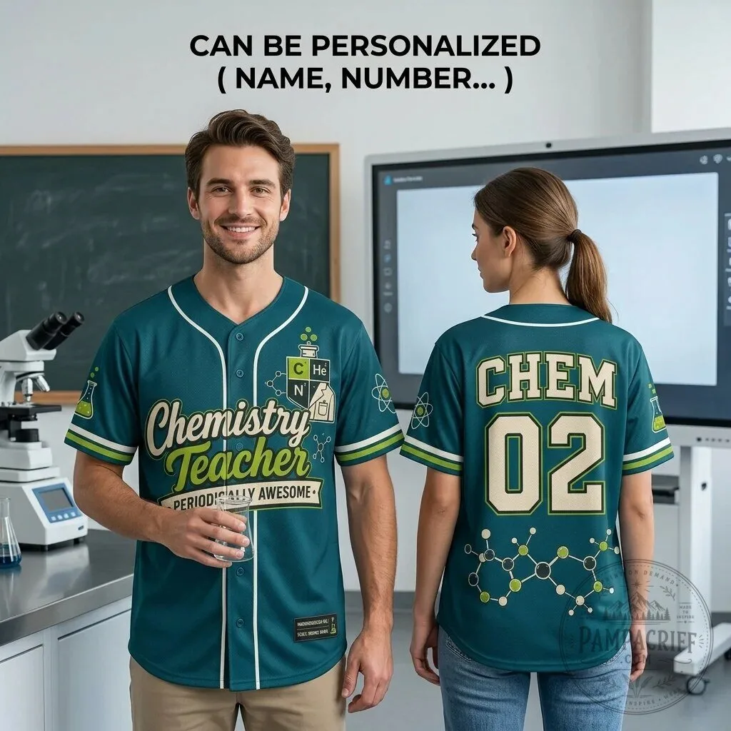 Personalized Chemistry Teacher Periodically Awesome Baseball Jersey 6 Personalized Chemistry Teacher Periodically Awesome Baseball Jersey