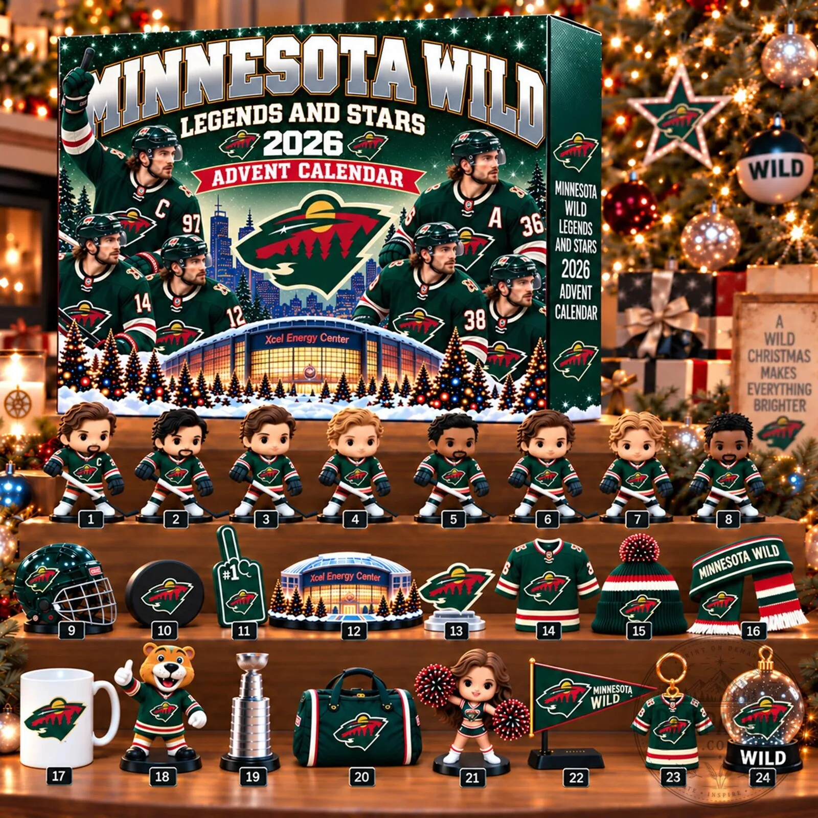 Minnesota Wild Legends and Stars 2026 Christmas Advent Calendar 2 Minnesota Wild Legends and Stars 2026 Christmas Advent Calendar