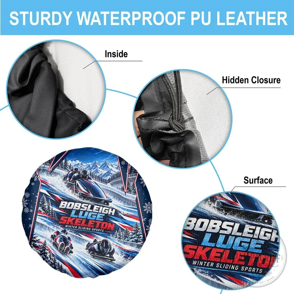 Bobsleigh Luge Skeleton Winter Sliding Sports Spare Tire Cover for Jeep SUV 13 Bobsleigh Luge Skeleton Winter Sliding Sports Spare Tire Cover for Jeep SUV