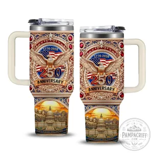 American 250th Anniversary Patriotic Eagle Flag Stainless Steel Tumbler