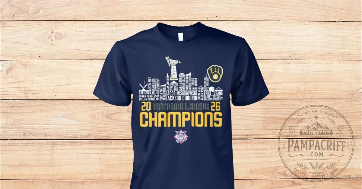 2026 National League Champions Roster T-Shirt for Milwaukee Brewers 5 2026 National League Champions Roster T-Shirt for Milwaukee Brewers