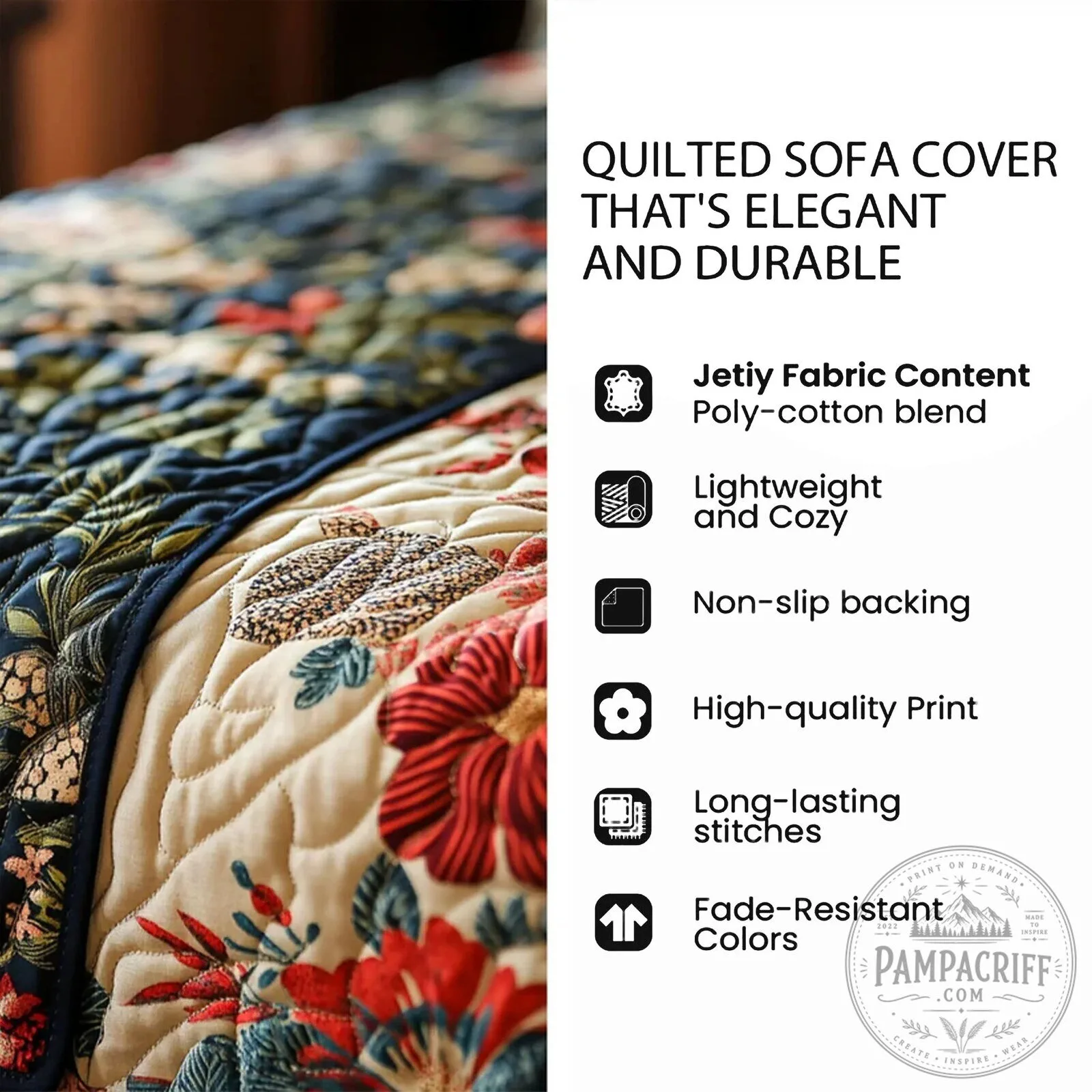 Happy French Bulldog Quilted Sofa Cover Protector with Paw Print Design 18 Happy French Bulldog Quilted Sofa Cover Protector with Paw Print Design