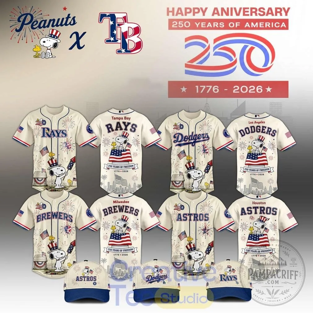 Snoopy Peanuts Baseball Teams 250 Years of America Anniversary Jersey 9 Snoopy Peanuts Baseball Teams 250 Years of America Anniversary Jersey