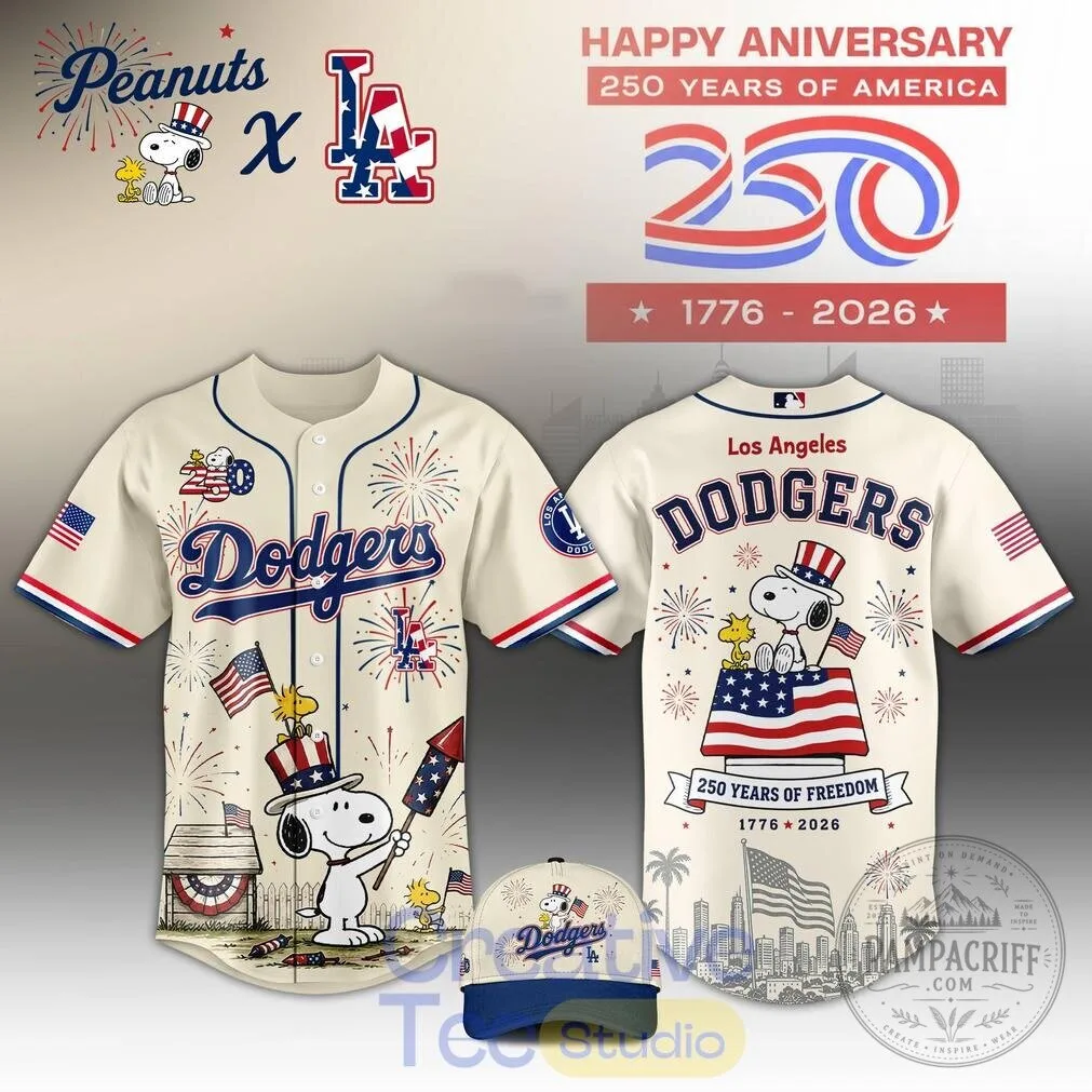 Snoopy Peanuts Baseball Teams 250 Years of America Anniversary Jersey 10 Snoopy Peanuts Baseball Teams 250 Years of America Anniversary Jersey