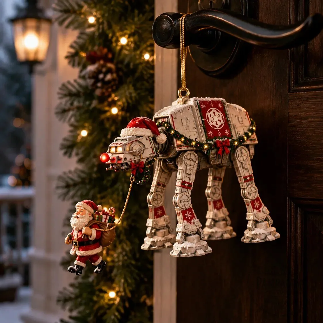 Star Wars AT-AT Walker Santa Claus Christmas Tree Holiday Ornament 3 Star Wars AT-AT Walker Santa Claus Christmas Tree Holiday Ornament