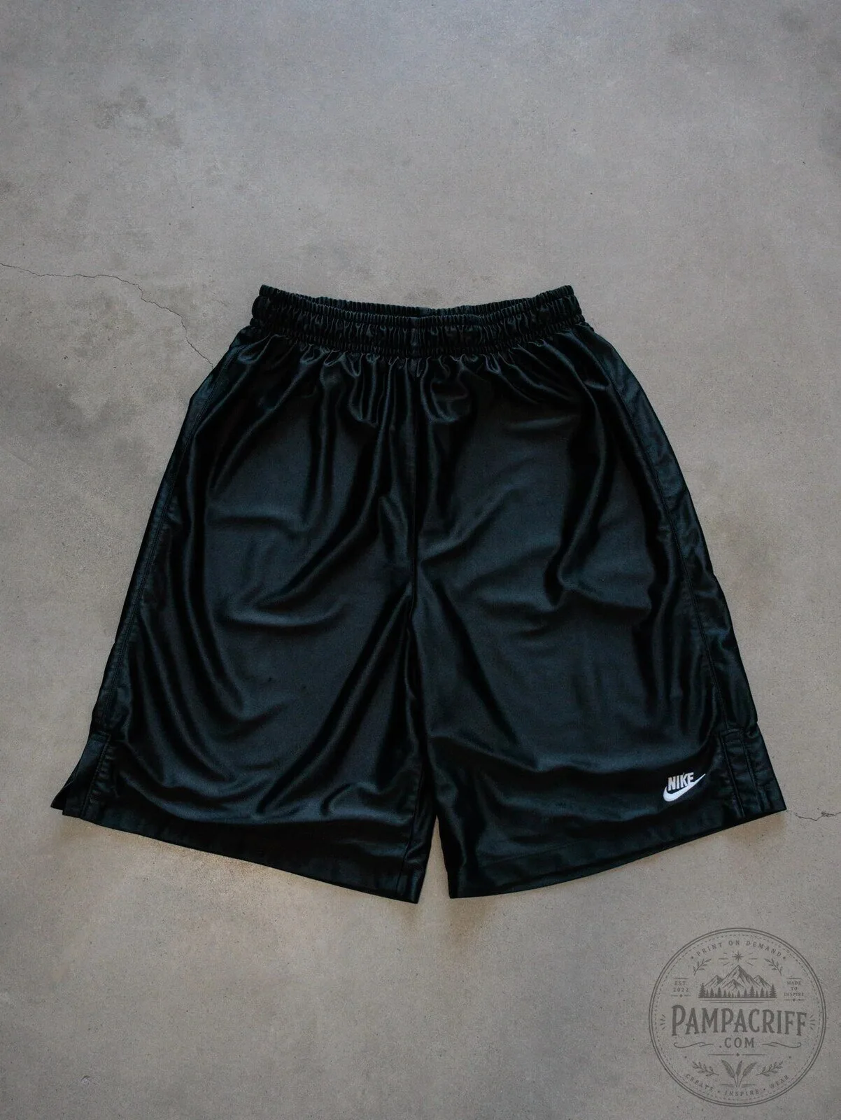 Nike Black Athletic Sports Shorts for Men with Embroidered Logo