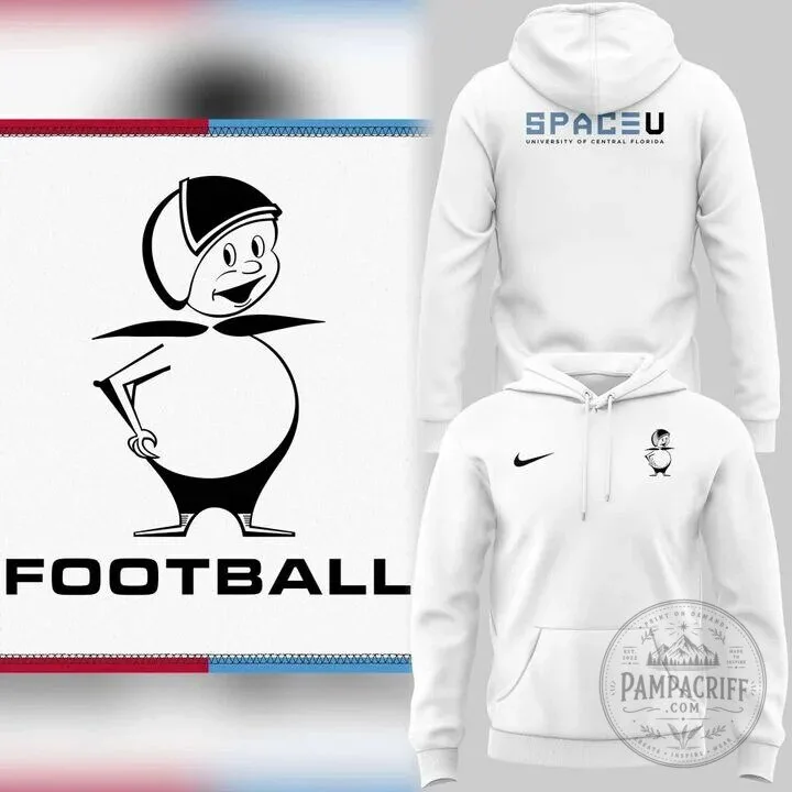 University of Central Florida SpaceU Football Mascot White Hoodie