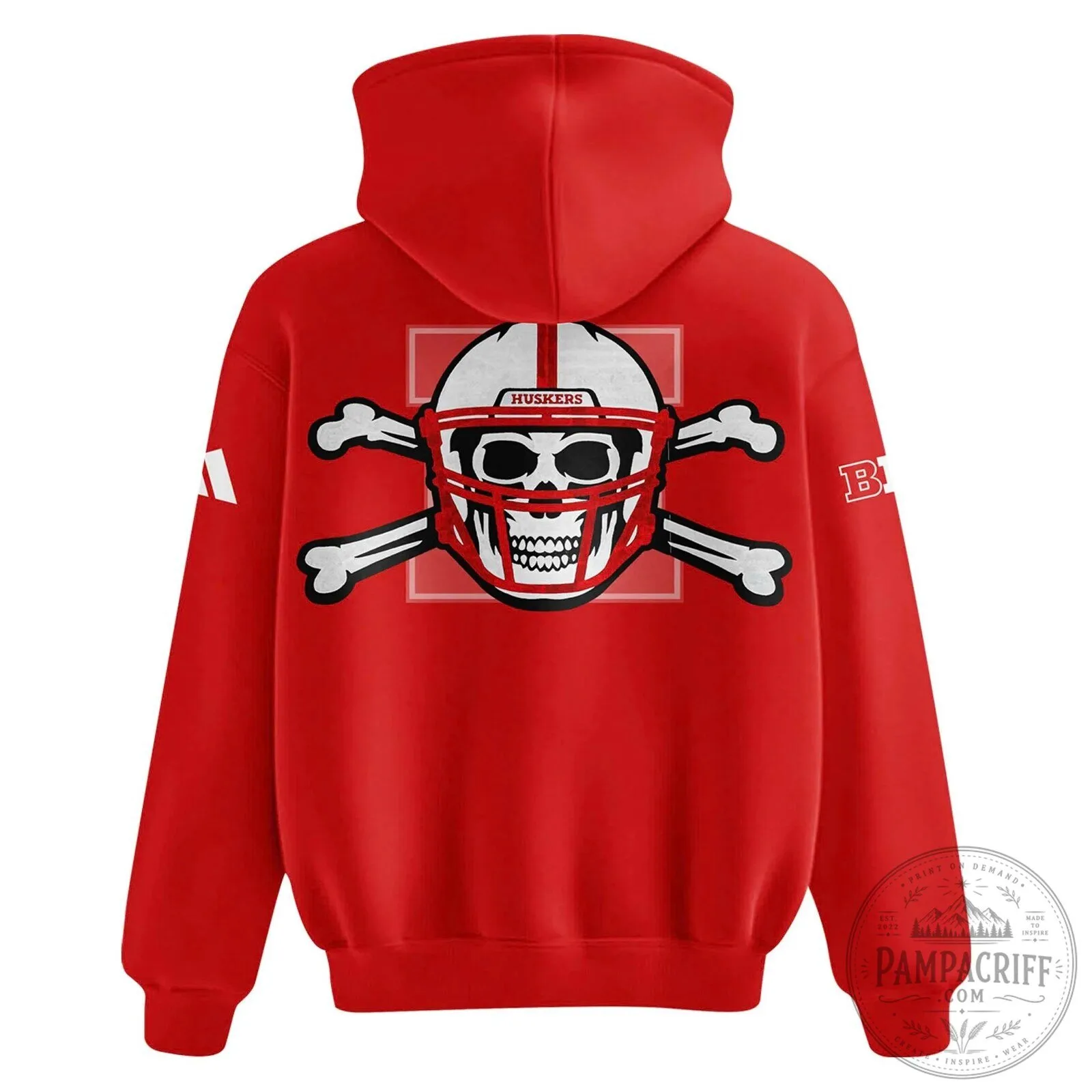 Nebraska Cornhuskers Football Skull Helmet Red Hoodie 8 Nebraska Cornhuskers Football Skull Helmet Red Hoodie