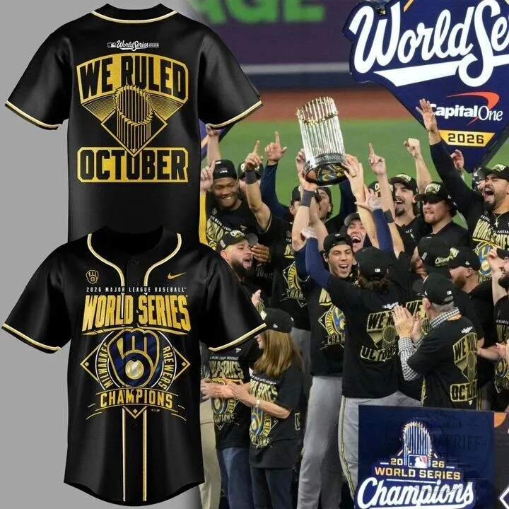 2026 World Series Champions Baseball Jersey - Milwaukee Brewers We Ruled October Edition