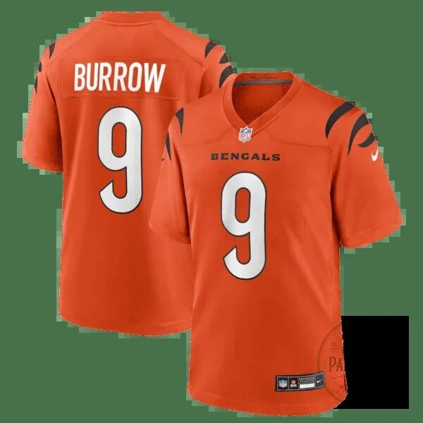 Cincinnati Bengals Joe Burrow Orange Football Game Jersey