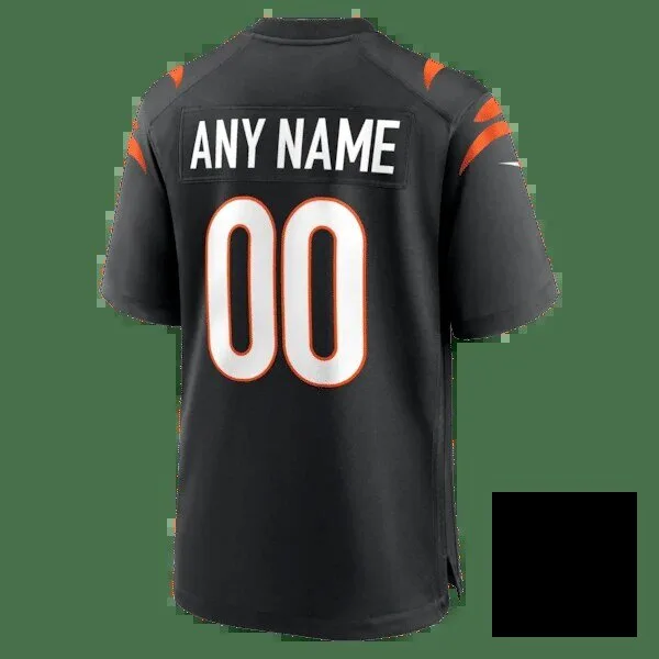 Cincinnati Bengals Black Custom Football Jersey with Any Name and Number 14 Cincinnati Bengals Black Custom Football Jersey with Any Name and Number
