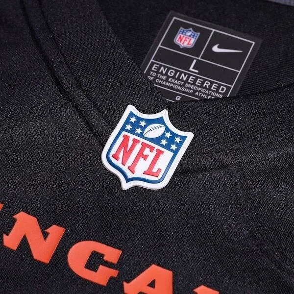 Cincinnati Bengals Black Custom Football Jersey with Any Name and Number 15 Cincinnati Bengals Black Custom Football Jersey with Any Name and Number