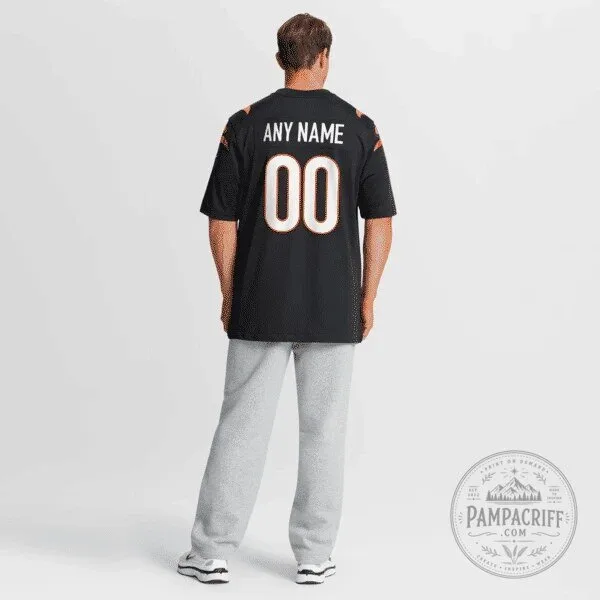 Cincinnati Bengals Black Custom Football Jersey with Any Name and Number 19 Cincinnati Bengals Black Custom Football Jersey with Any Name and Number